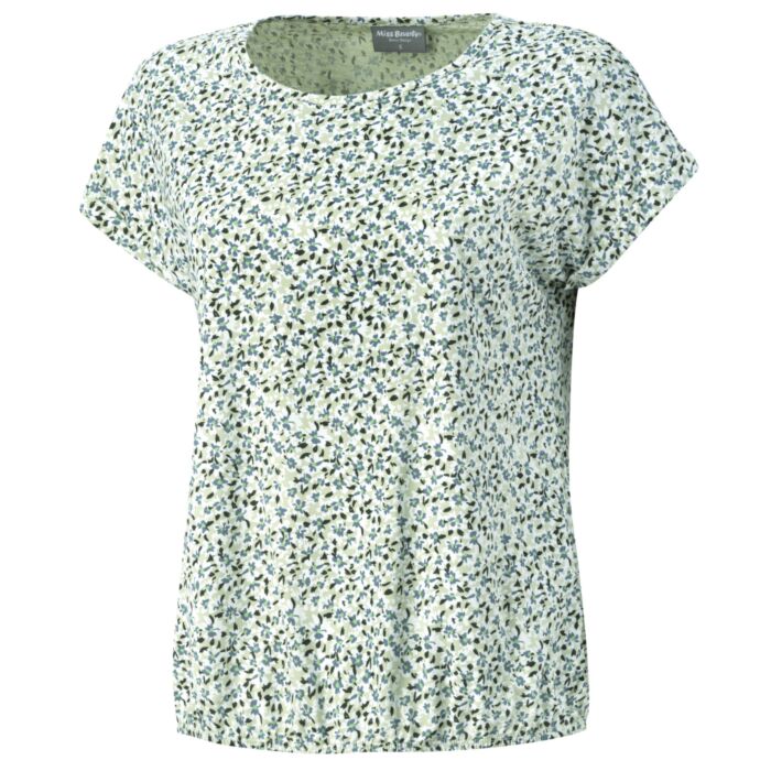 Bequemes T-Shirt mit floralem Print für Damen smaragd von Miss Beverly