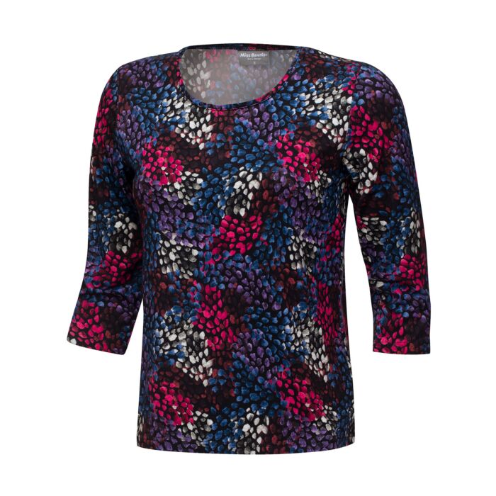 Damen 3/4 Shirt bedruckt mit Viscose-Anteil von Miss Beverly