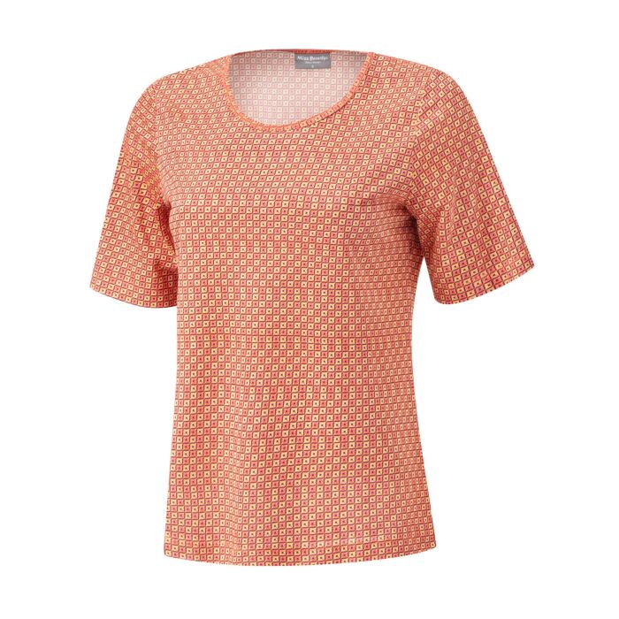 T-Shirt mit Allover-Print, mandarine, XL von Miss Beverly