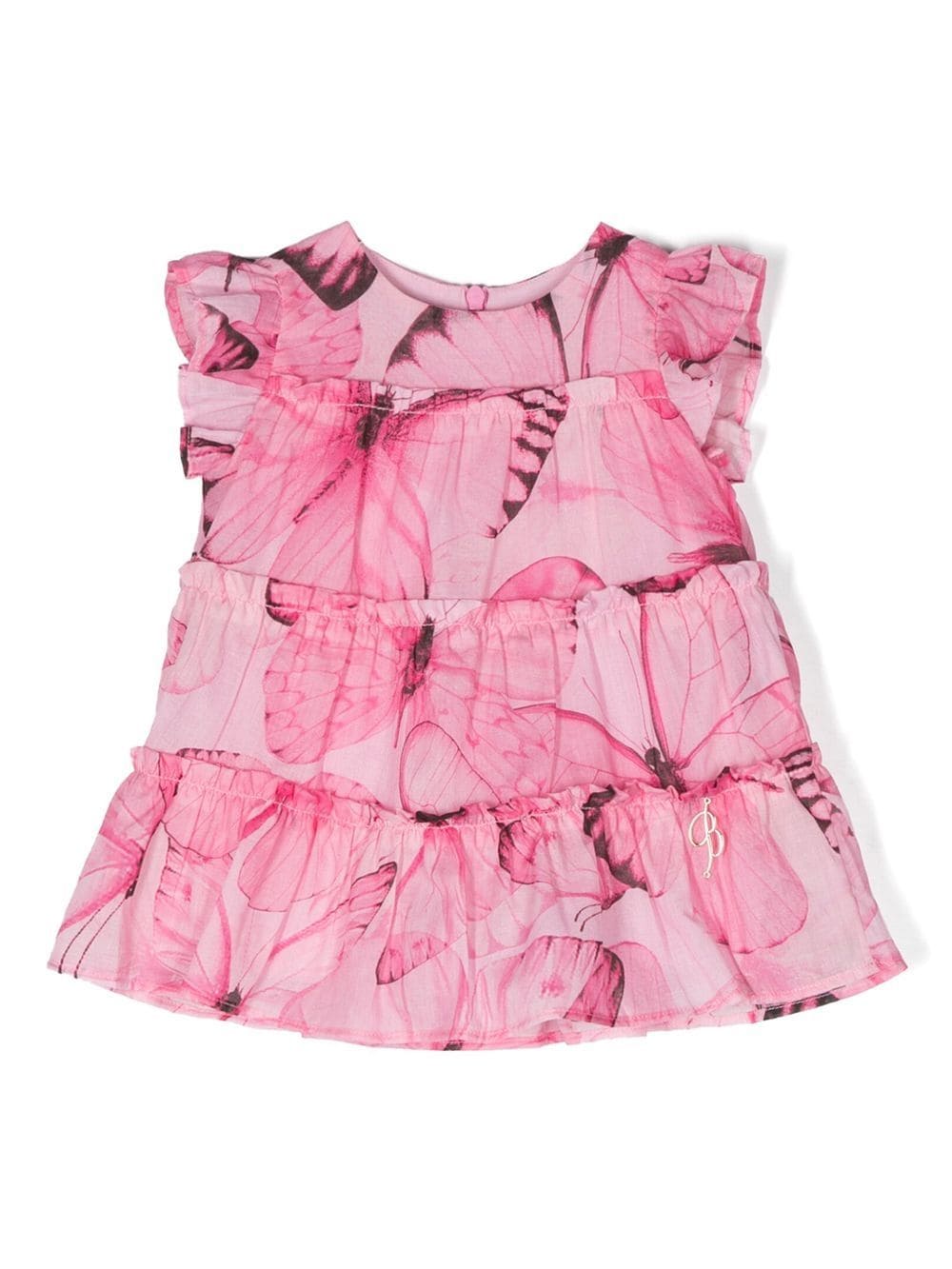 Miss Blumarine butterfly-print ruffled skirt - Pink von Miss Blumarine