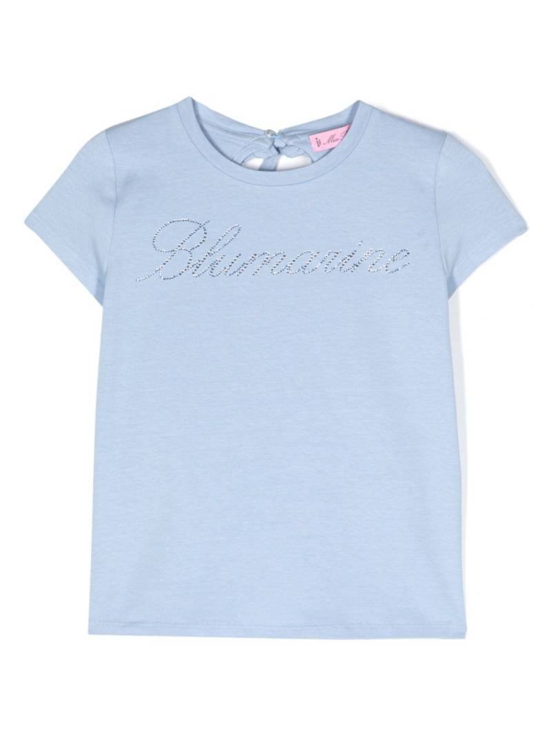 Miss Blumarine crystal-logo T-shirt - Blue von Miss Blumarine