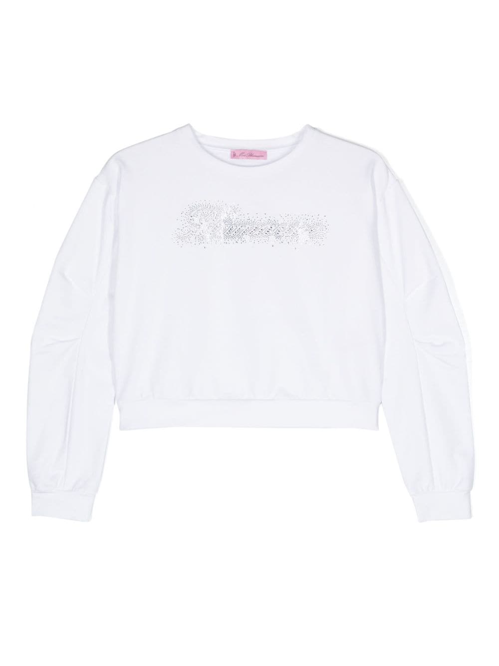 Miss Blumarine crystal-logo sweatshirt - White von Miss Blumarine