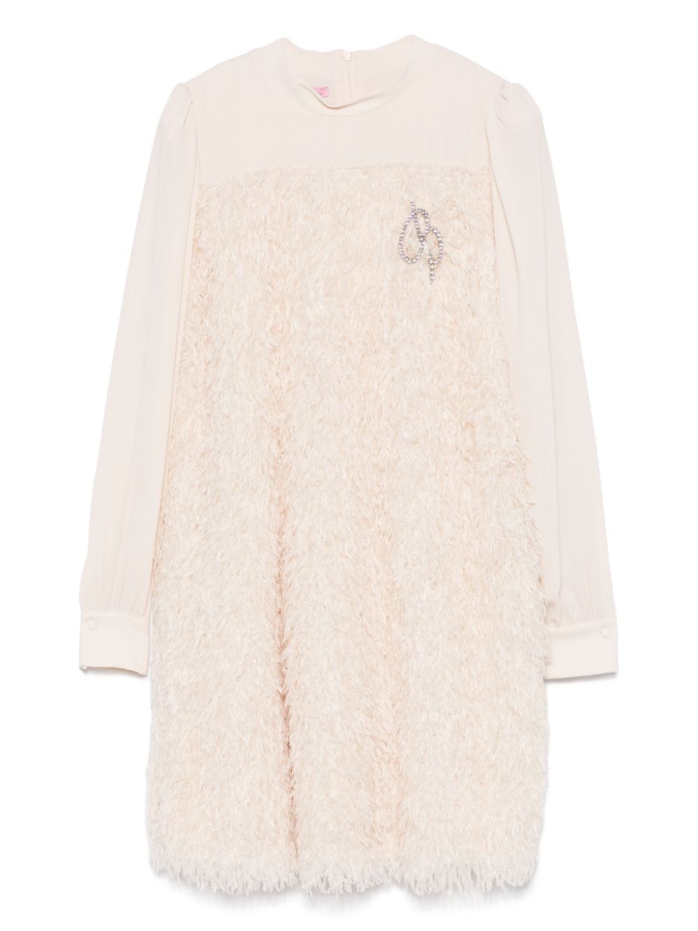 Miss Blumarine feather-panel dress - White von Miss Blumarine