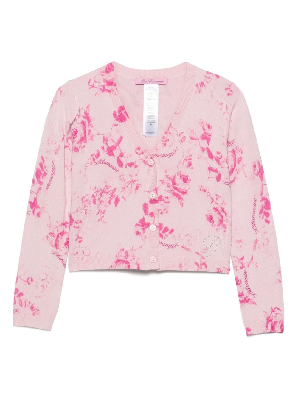 Miss Blumarine floral-print knitted cardigan - Pink von Miss Blumarine