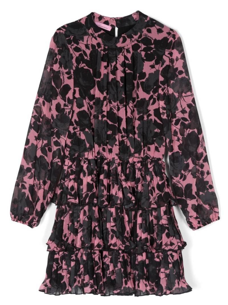 Miss Blumarine floral-print mini dress - Black von Miss Blumarine