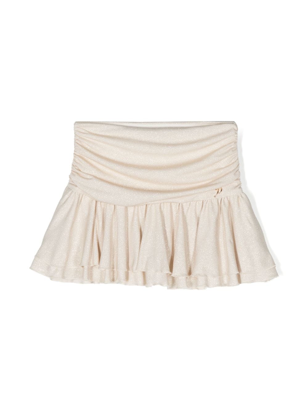 Miss Blumarine glitter-embellished draped skirt - Neutrals von Miss Blumarine