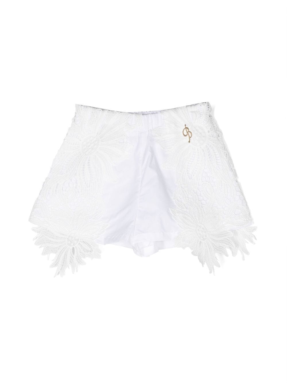 Miss Blumarine lace detail shorts - White von Miss Blumarine