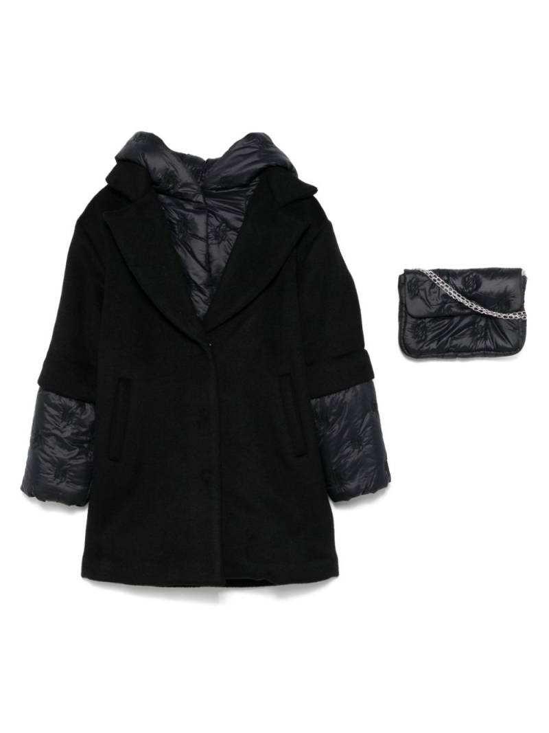 Miss Blumarine layered coat - Black von Miss Blumarine