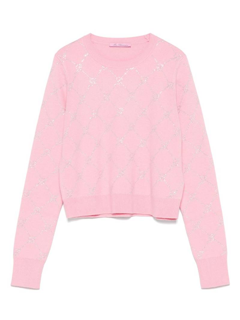 Miss Blumarine logo-embellished sweater - Pink von Miss Blumarine