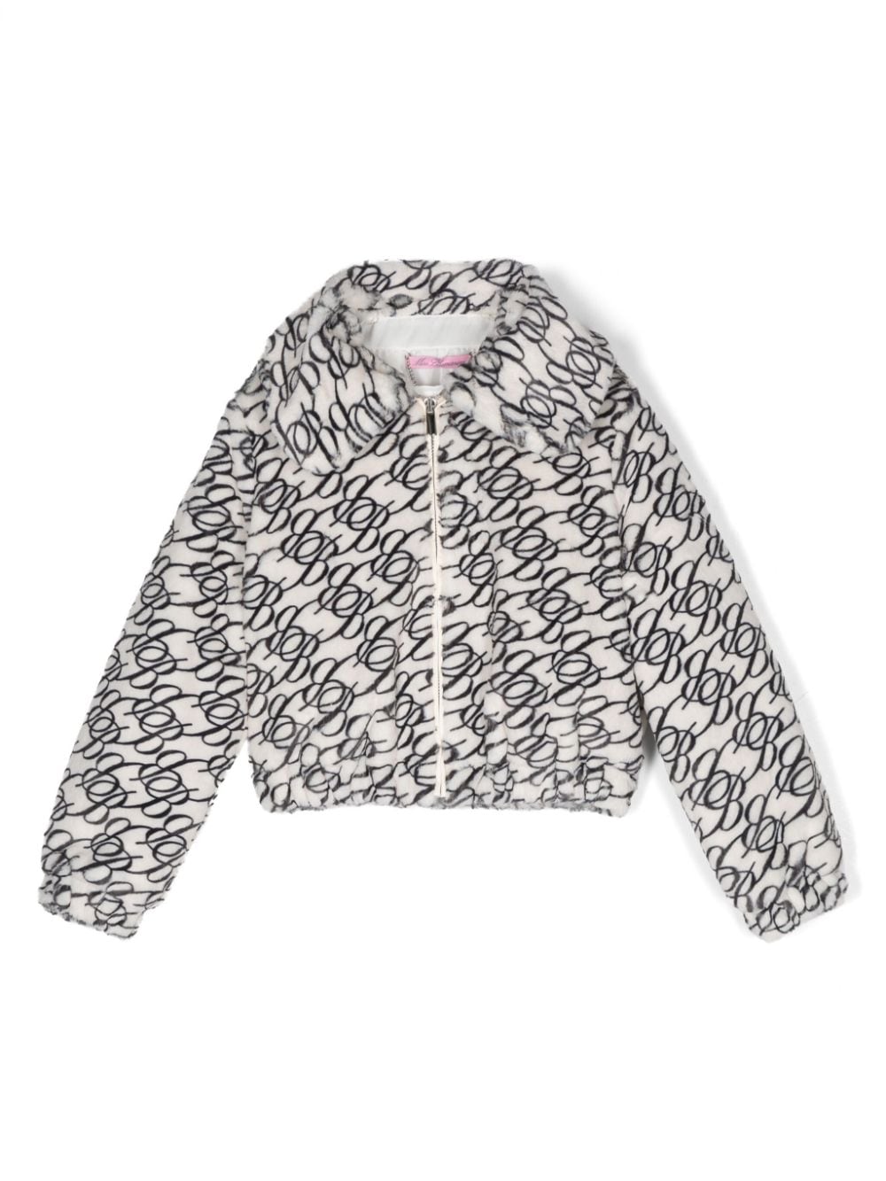 Miss Blumarine logo-print jacket - White von Miss Blumarine