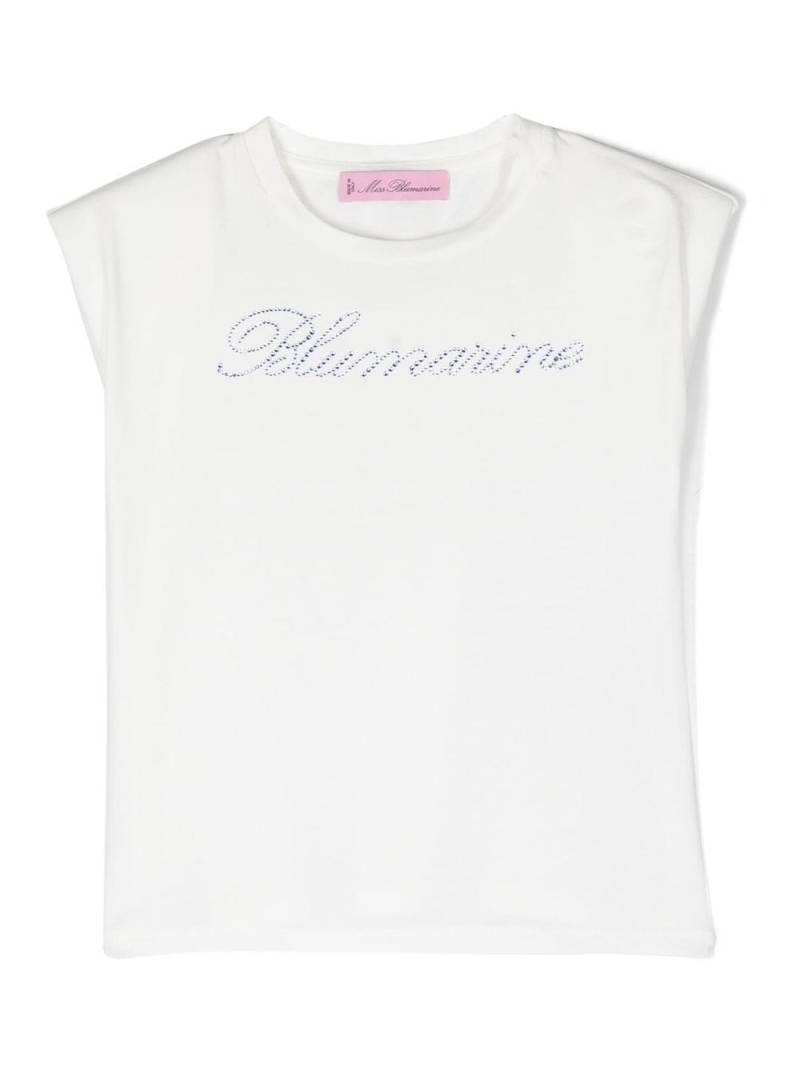 Miss Blumarine logo print t-shirt - White von Miss Blumarine