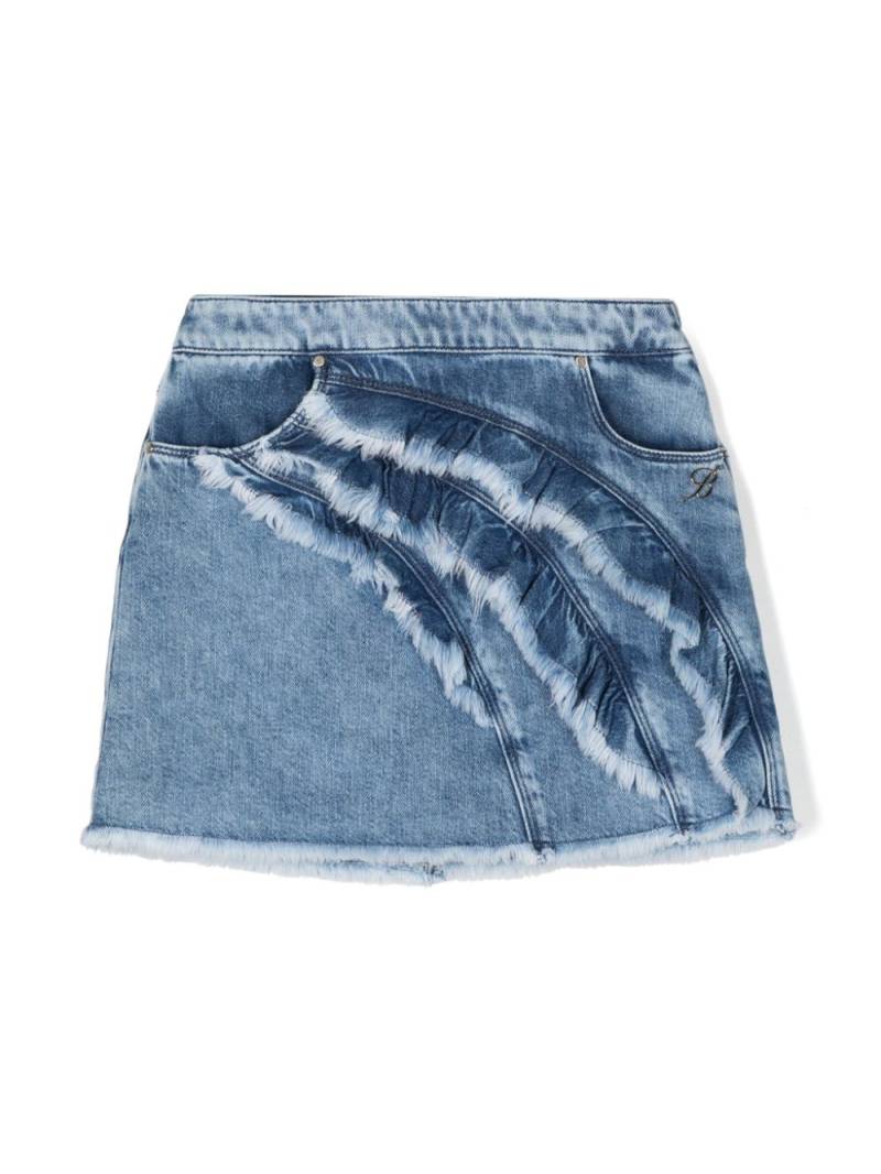 Miss Blumarine ruffled denim skirt - Blue von Miss Blumarine