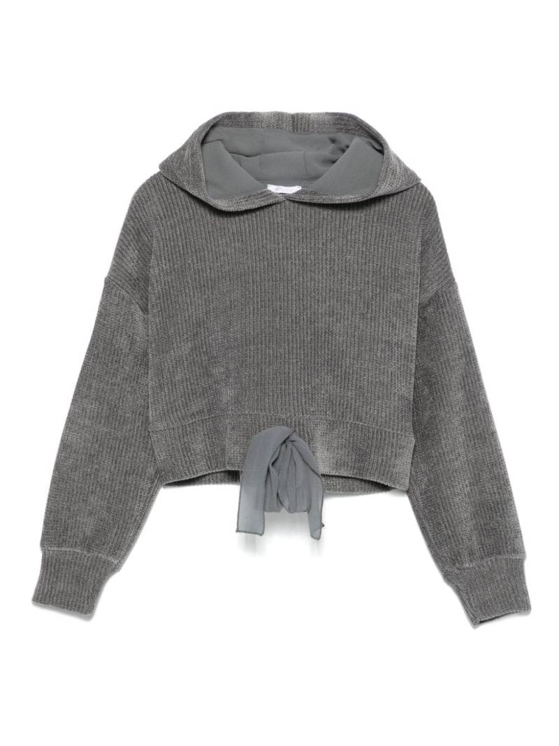 Miss Grant Kids chenille hoodie - Grey von Miss Grant Kids