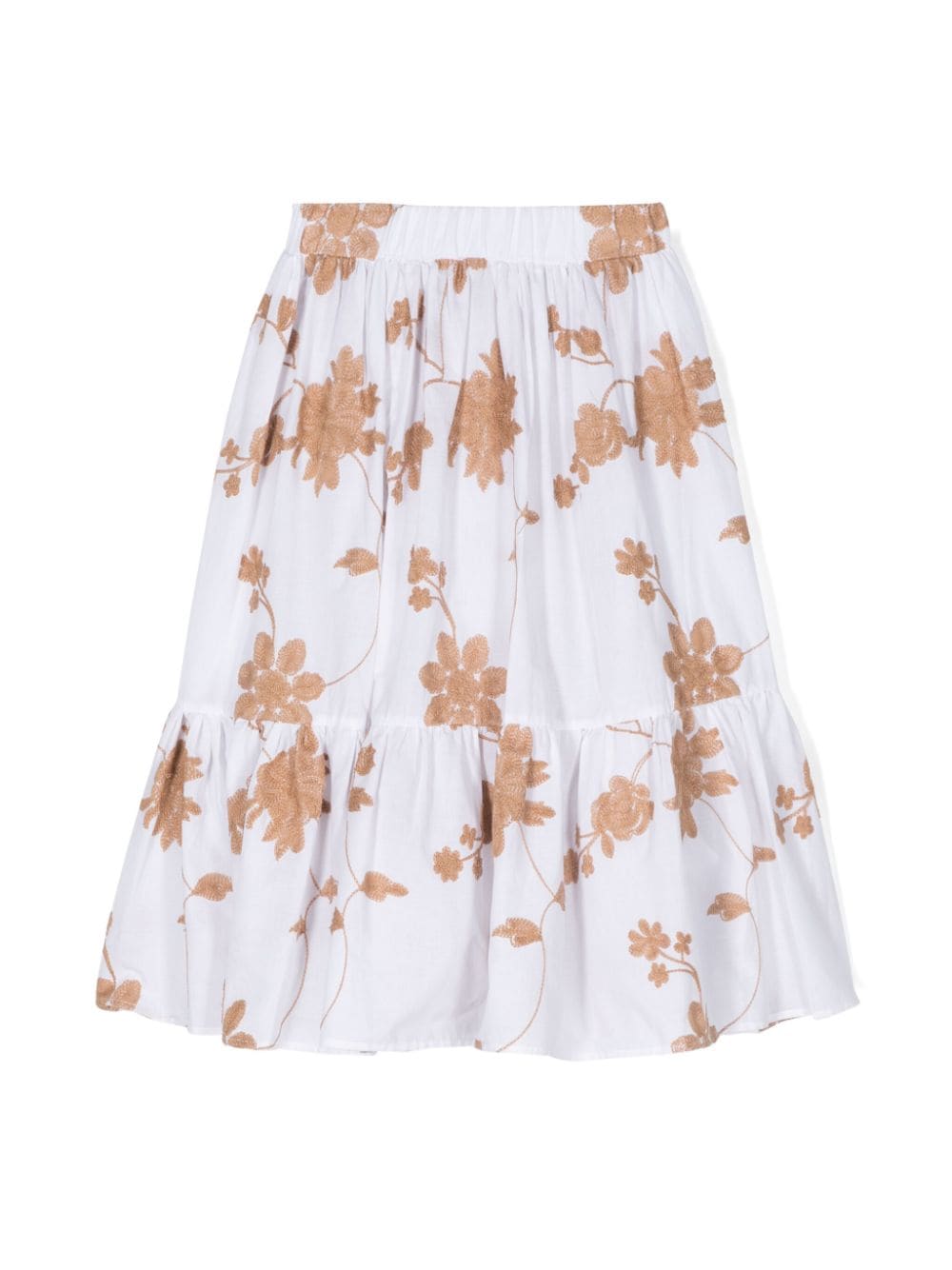 Miss Grant Kids floral-embroidered cotton skirt - White von Miss Grant Kids