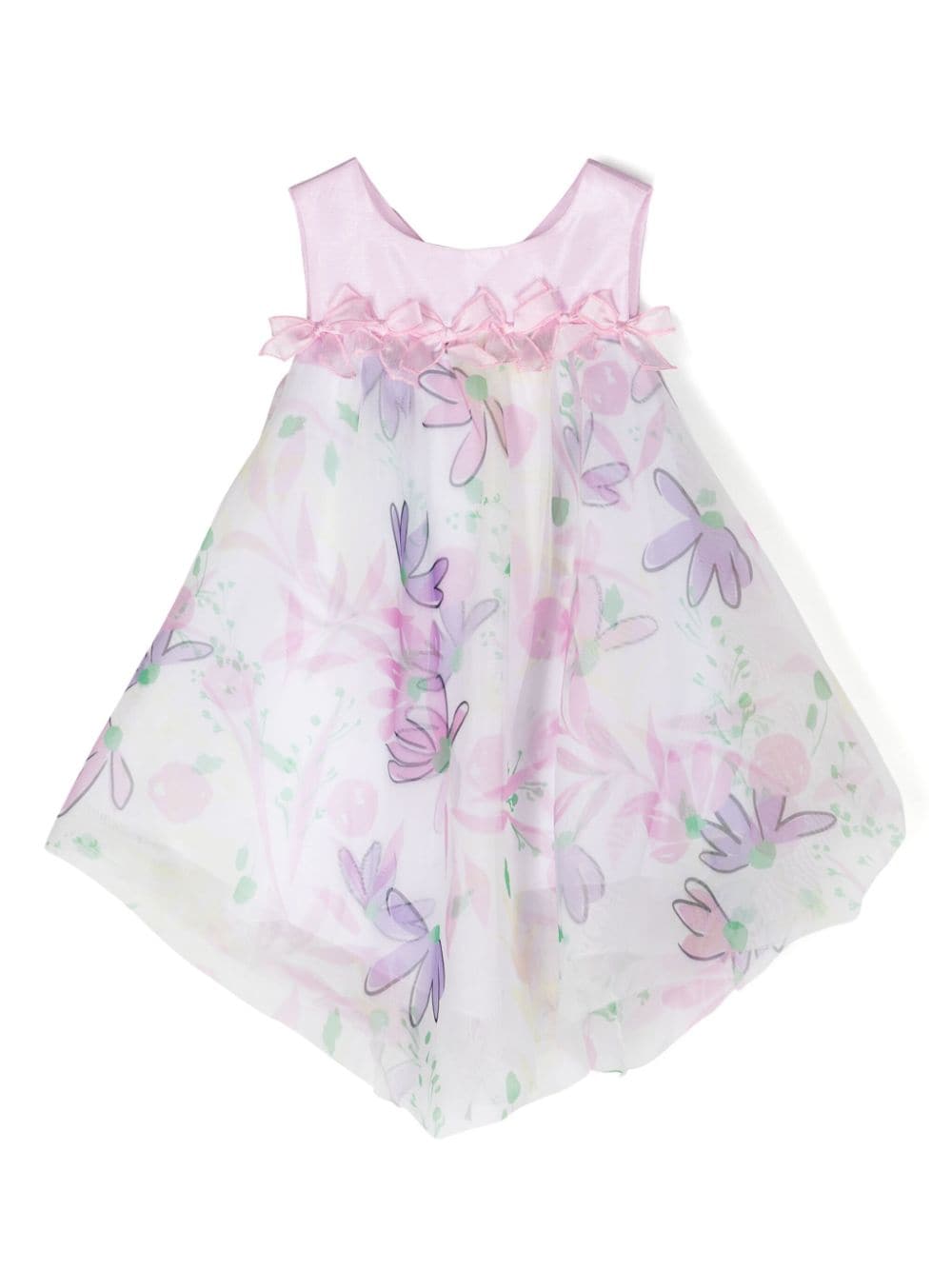 Miss Grant Kids floral-print satin dress - White von Miss Grant Kids