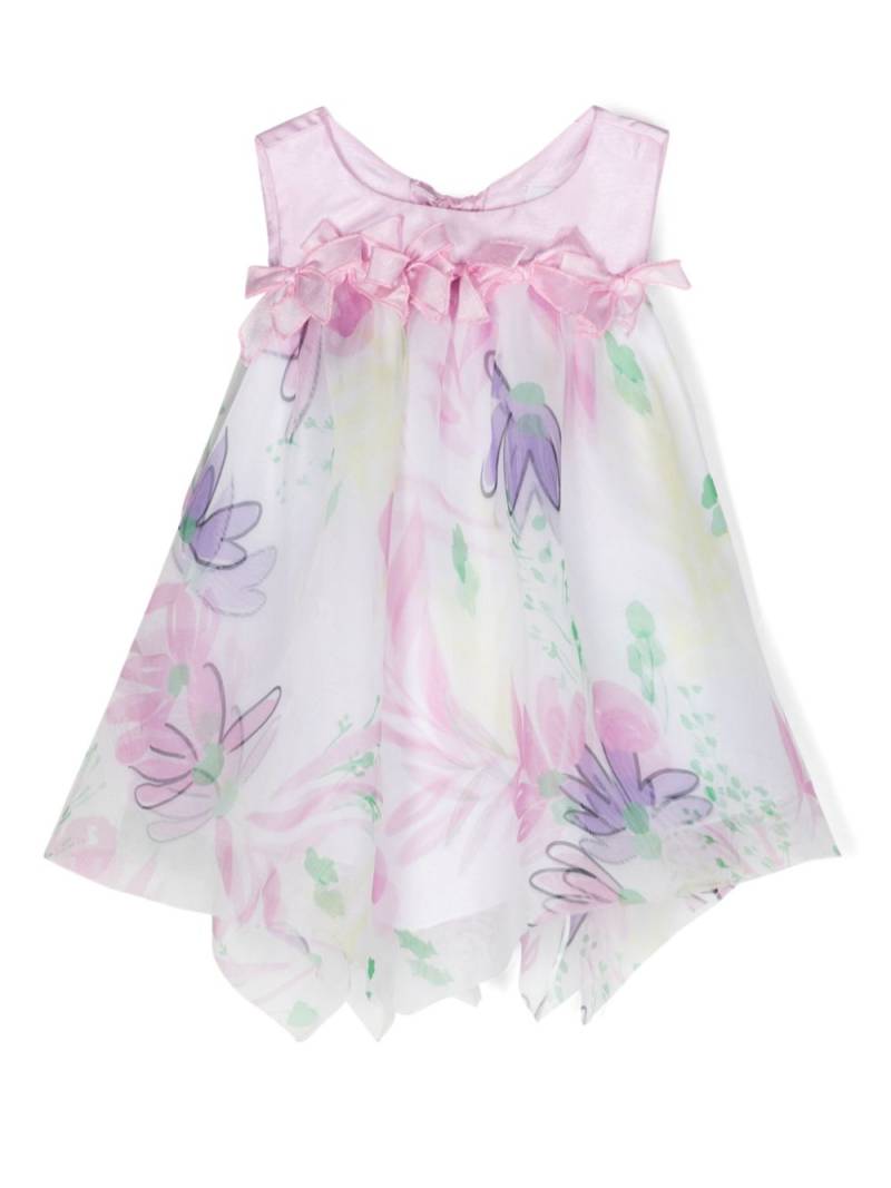 Miss Grant Kids floral-print satin dress - White von Miss Grant Kids