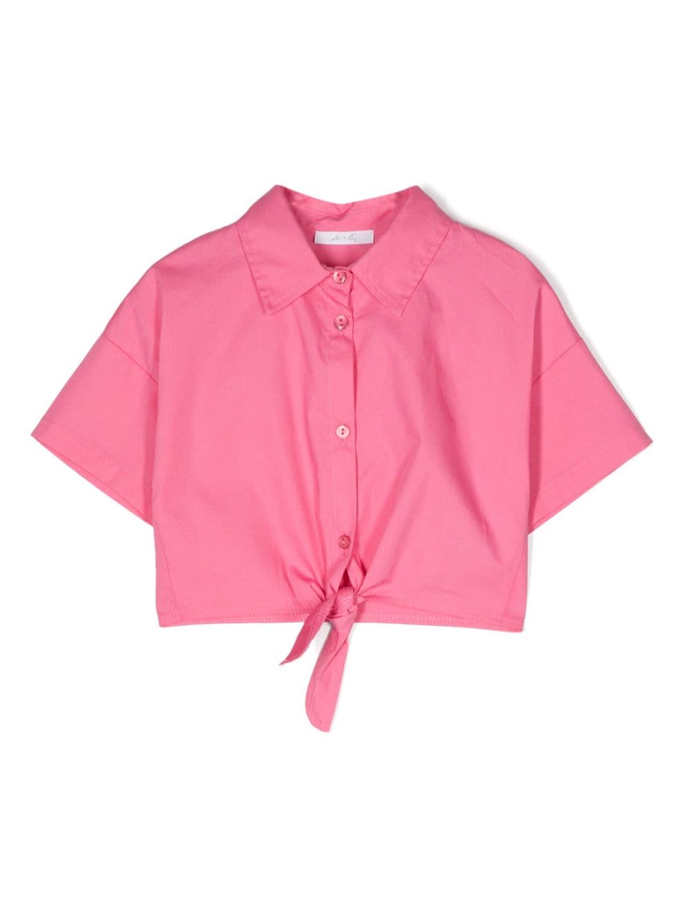 Miss Grant Kids knot-detail cotton shirt - Pink von Miss Grant Kids