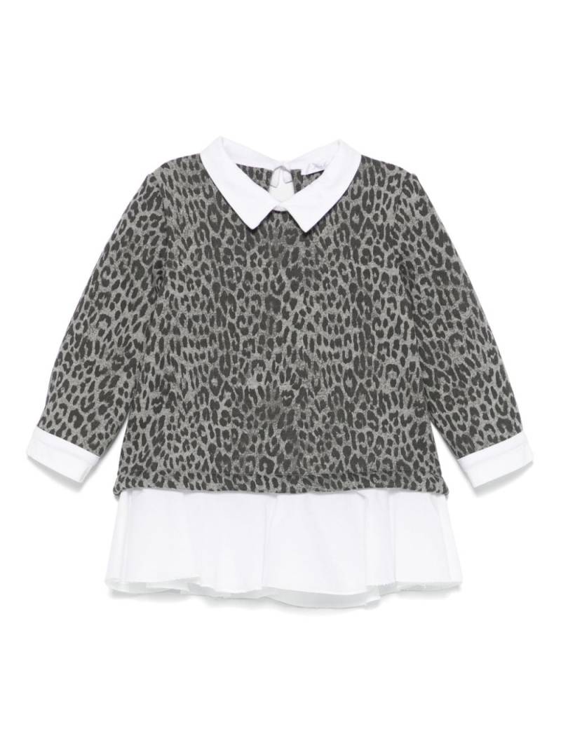 Miss Grant Kids leopard-print dress - Grey von Miss Grant Kids