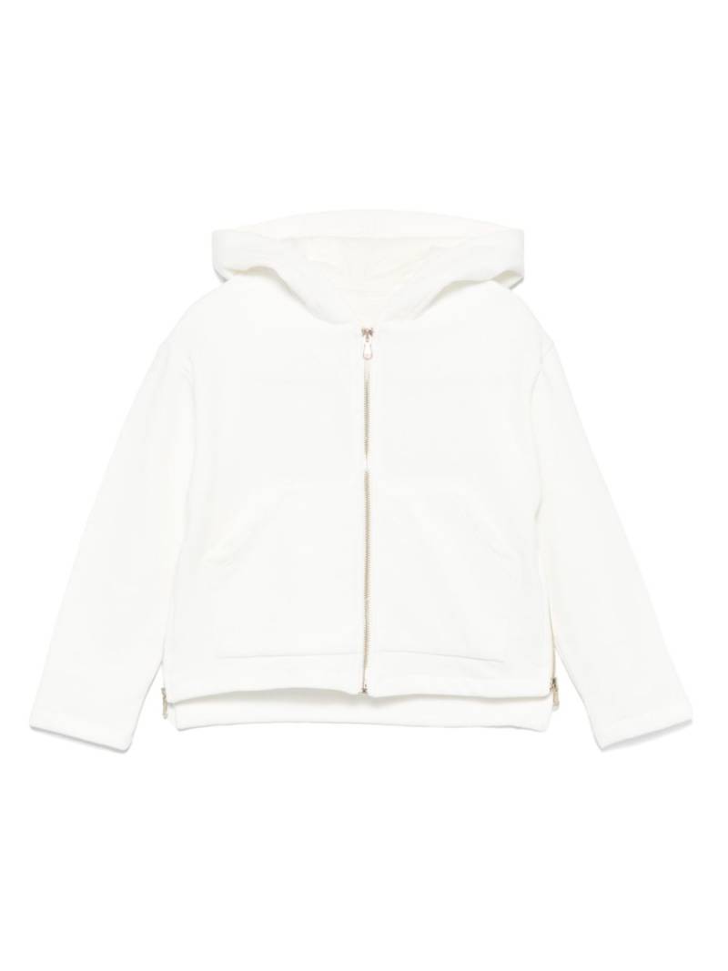 Miss Grant Kids zip-details hoodie - Neutrals von Miss Grant Kids