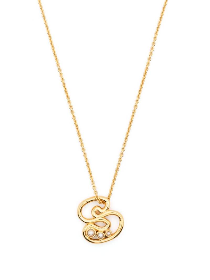 Missoma Chubby Pearl Initial necklace - Gold von Missoma