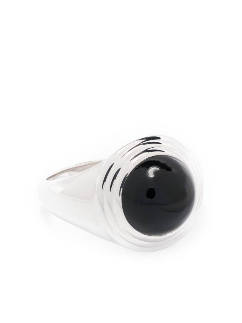 Missoma Sphere ridge onyx ring - Silver von Missoma