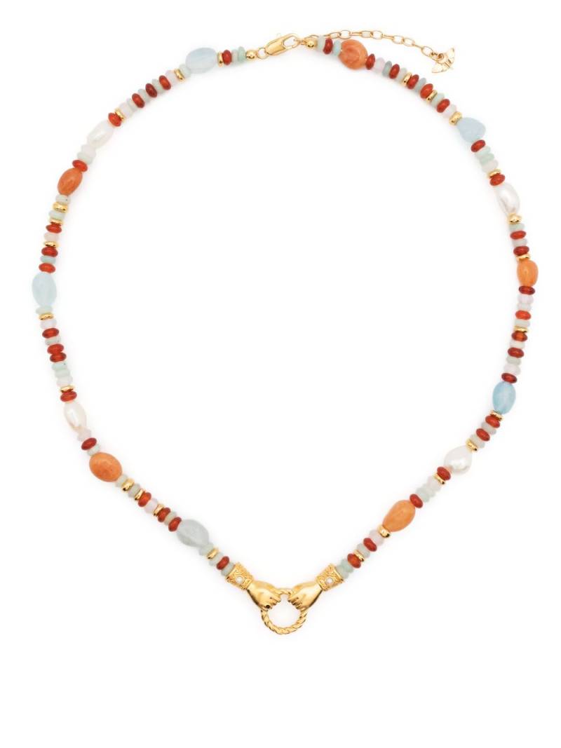 Missoma x Harris Reed beaded pendant necklace - Gold von Missoma