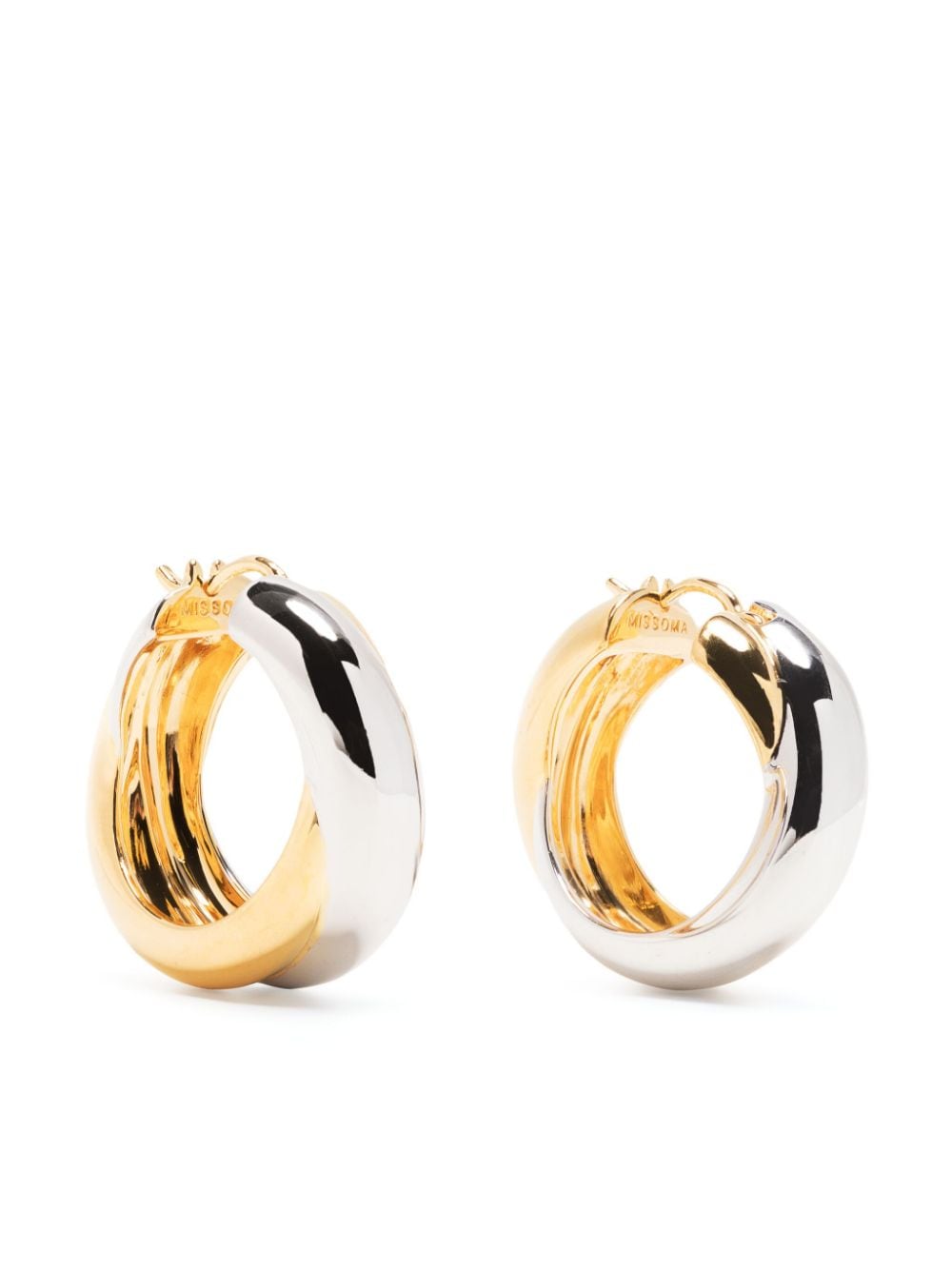 Missoma x Lucy Williams two-tone entwine hoops - Gold von Missoma