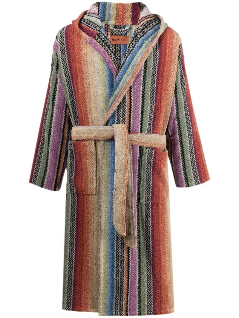 Missoni Home Archie zigzag pattern hooded robe - Purple von Missoni Home