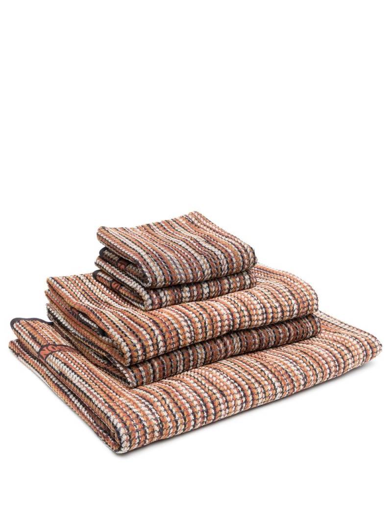 Missoni Home Billy striped bath towels (set of 5) - Brown von Missoni Home