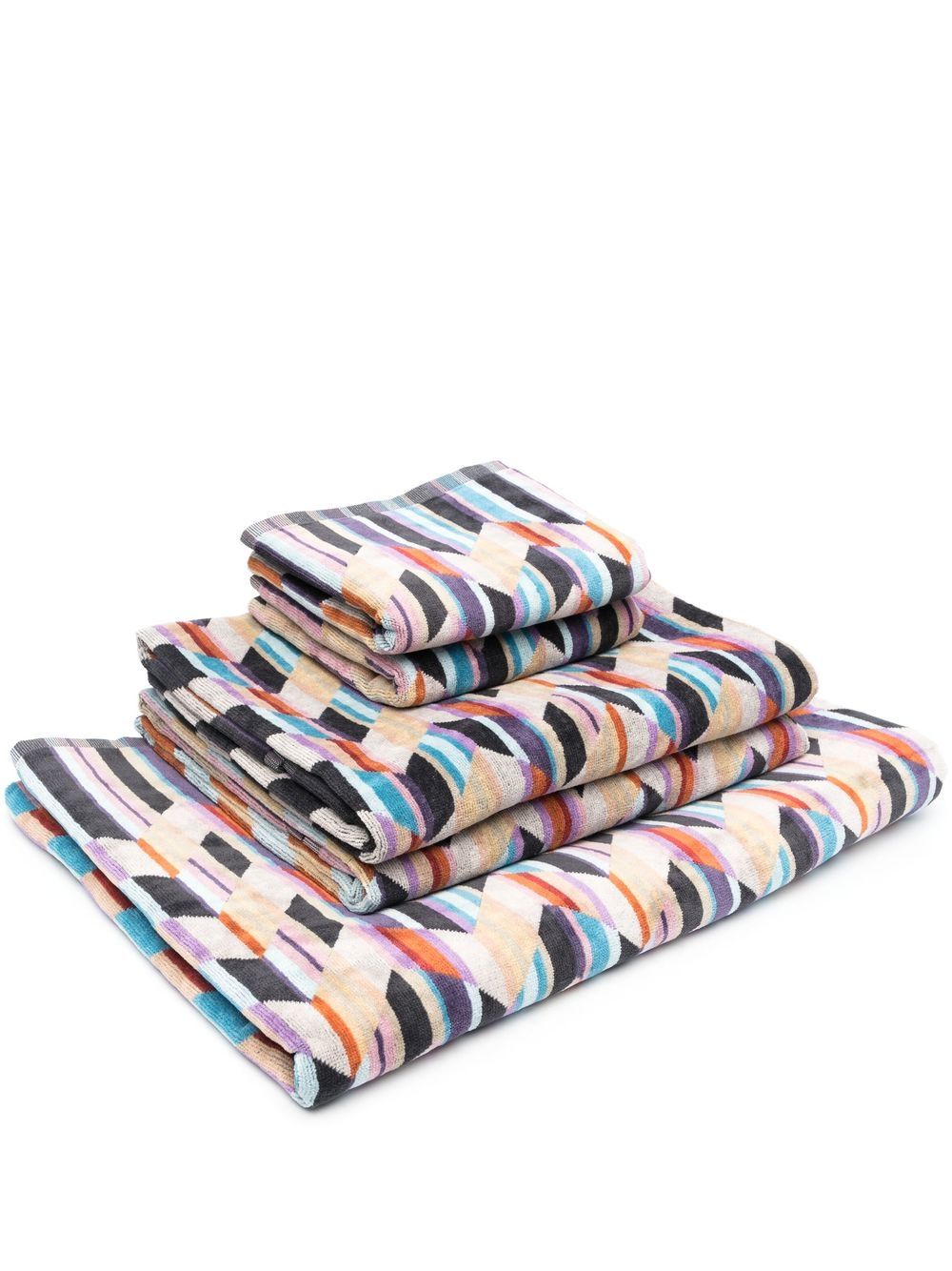 Missoni Home Brody geometric-print towels (set of 5) - Neutrals von Missoni Home