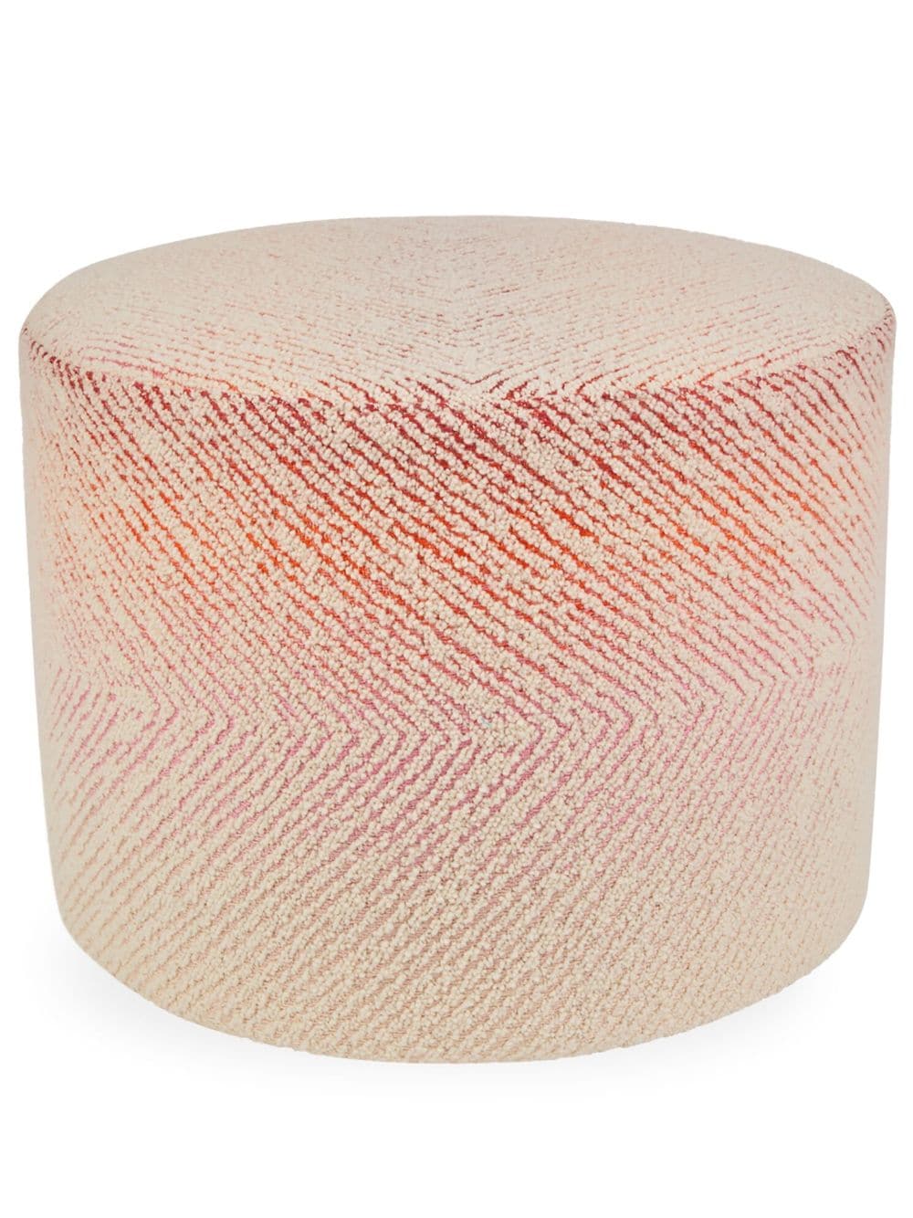 Missoni Home Brouges zigzag-woven cylindrical pouf, - Red von Missoni Home