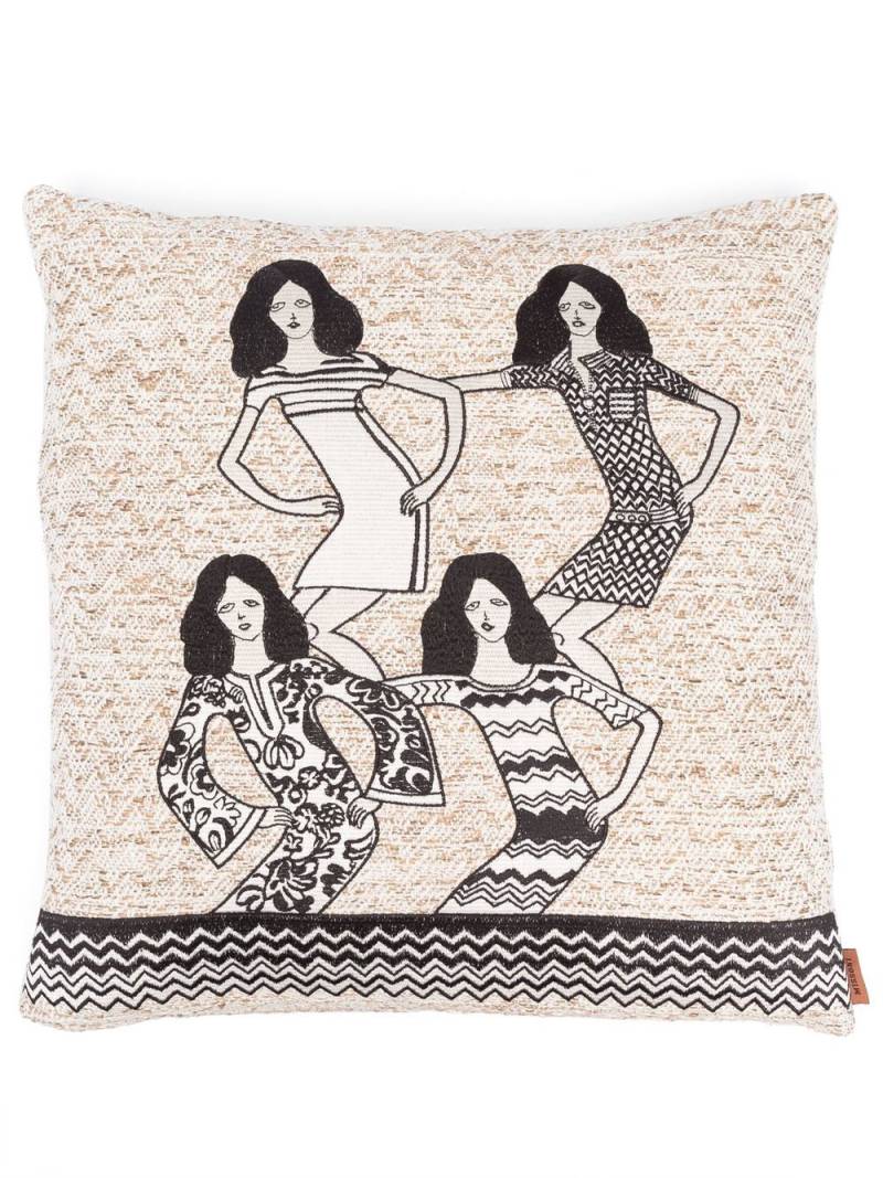 Missoni Home Brunette illustration-print cushion - Neutrals von Missoni Home