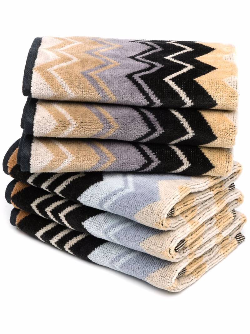 Missoni Home Giacomo face towels (set of 6) - Neutrals von Missoni Home