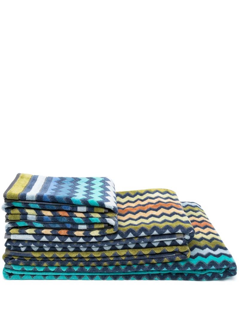 Missoni Home Giacomo five-piece set towel - Blue von Missoni Home