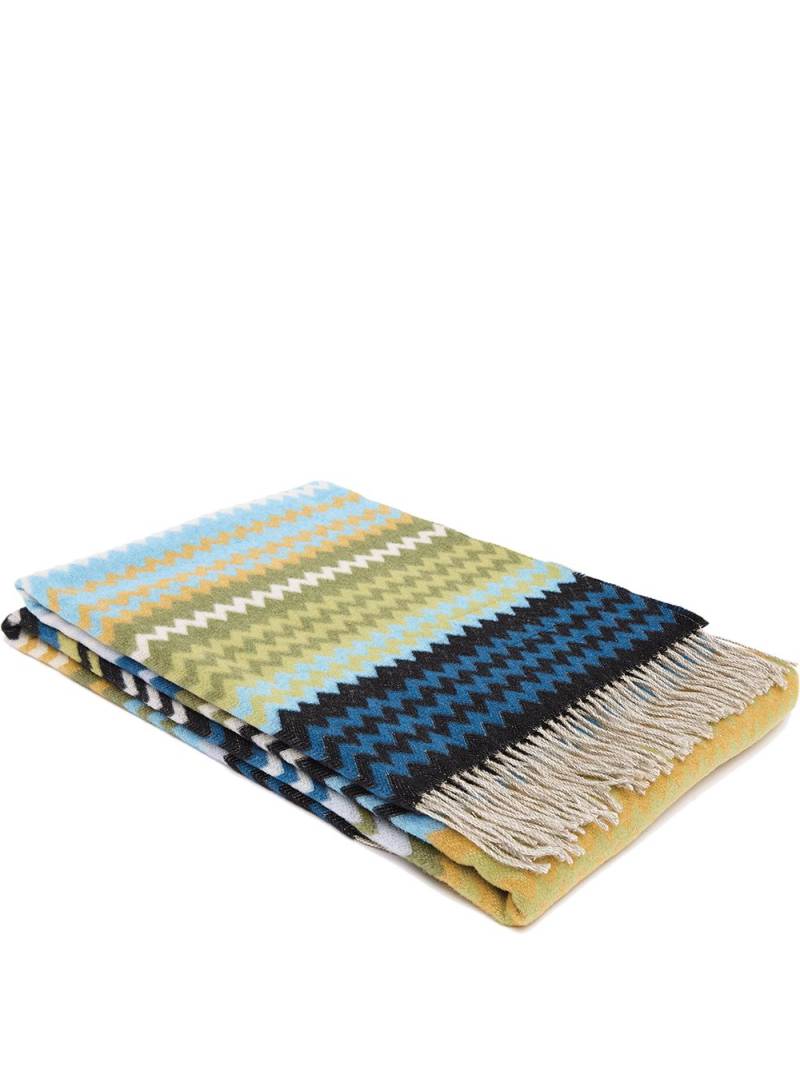 Missoni Home Humbert chevron pattern throw - Blue von Missoni Home