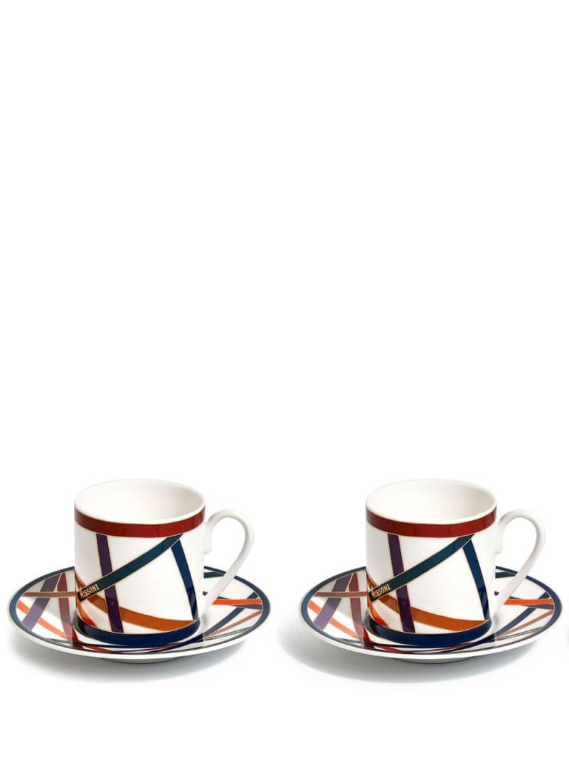 Missoni Home Nastri coffee cup and saucer (set of two) - White von Missoni Home