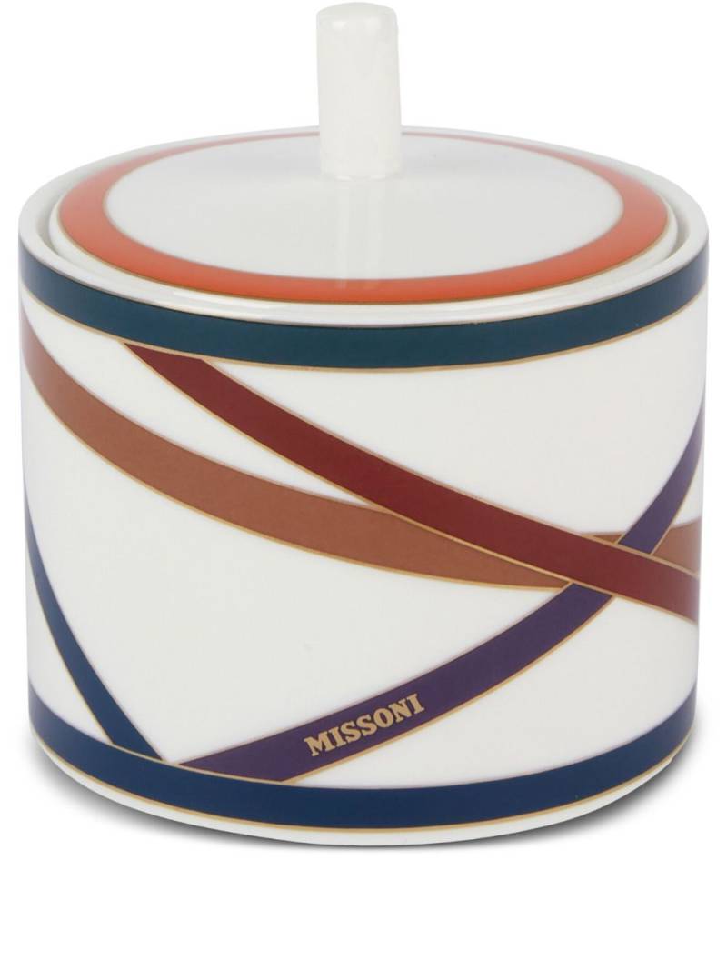 Missoni Home Nastri graphic-print sugar pot - White von Missoni Home