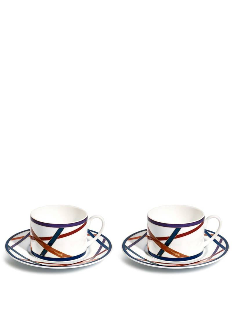 Missoni Home Nastri tea cup and saucer (set of two) - White von Missoni Home