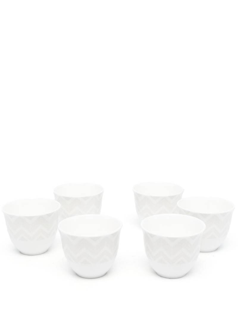 Missoni Home chevron-print ceramic cups (set of 6) - White von Missoni Home