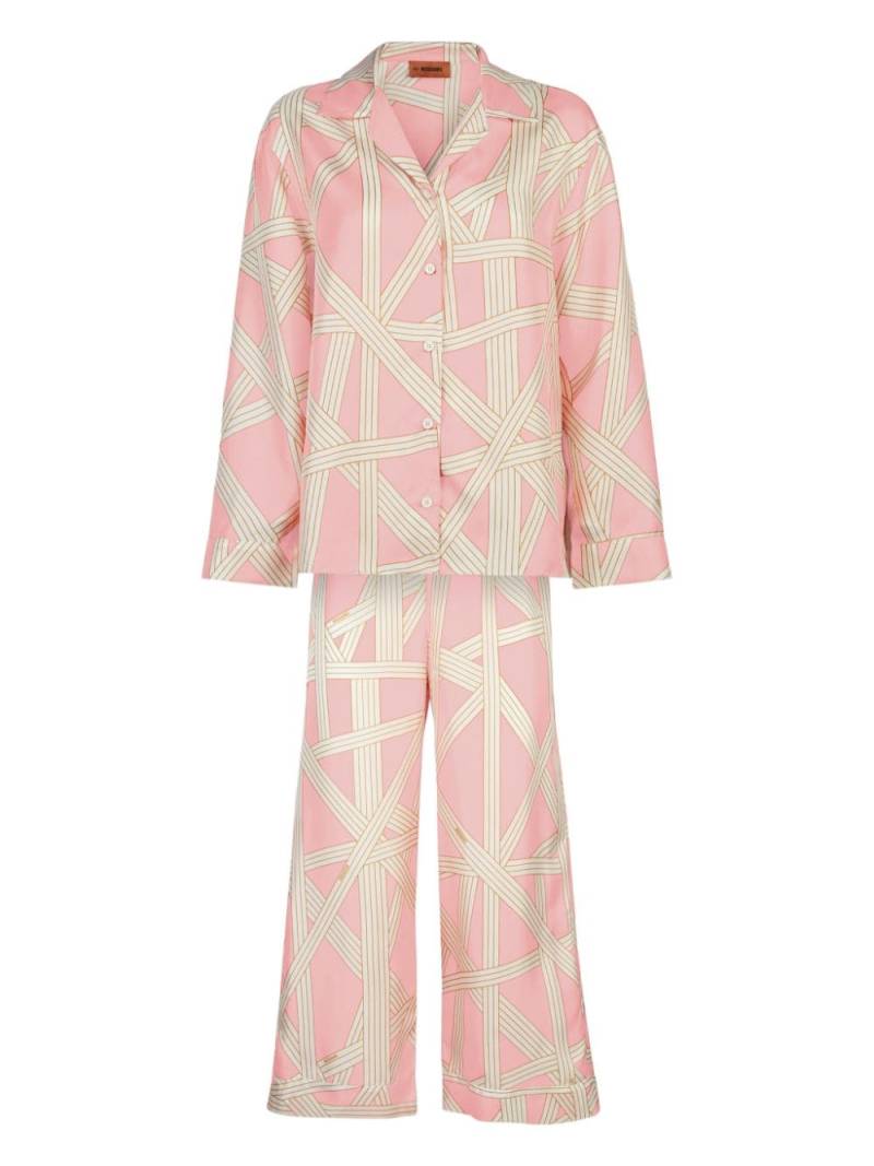 Missoni Home graphic-pattern silk pajama set - Pink von Missoni Home