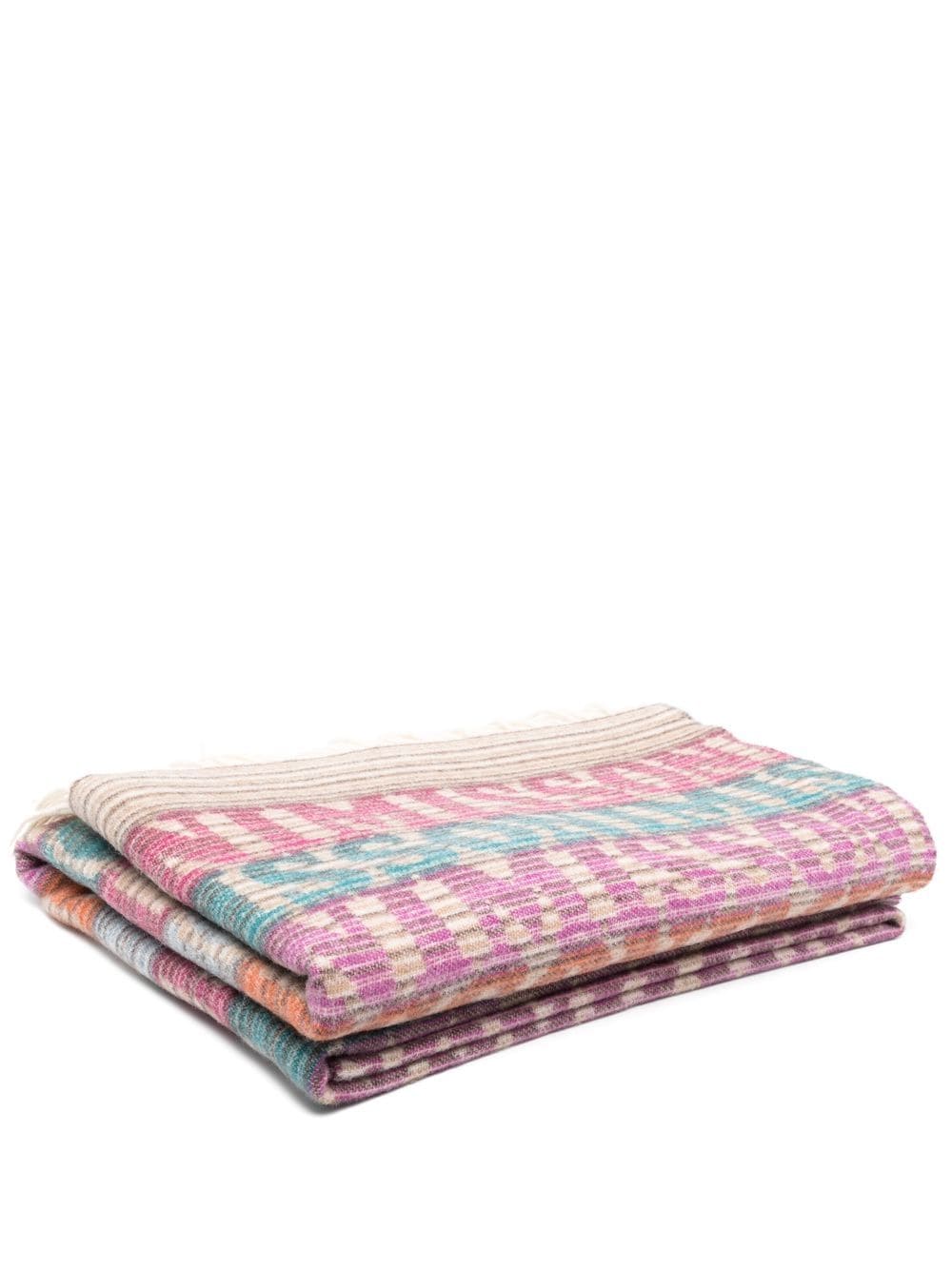 Missoni Home logo-print fringed throw - Neutrals von Missoni Home