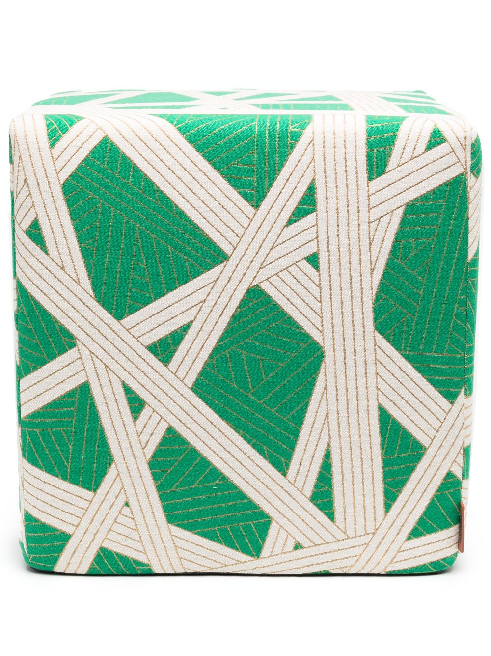 Missoni Home stripe-pattern cube-shape pouf - Green von Missoni Home