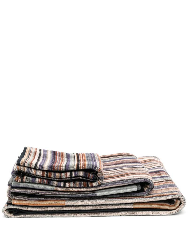 Missoni Home striped cotton bath towel - Brown von Missoni Home