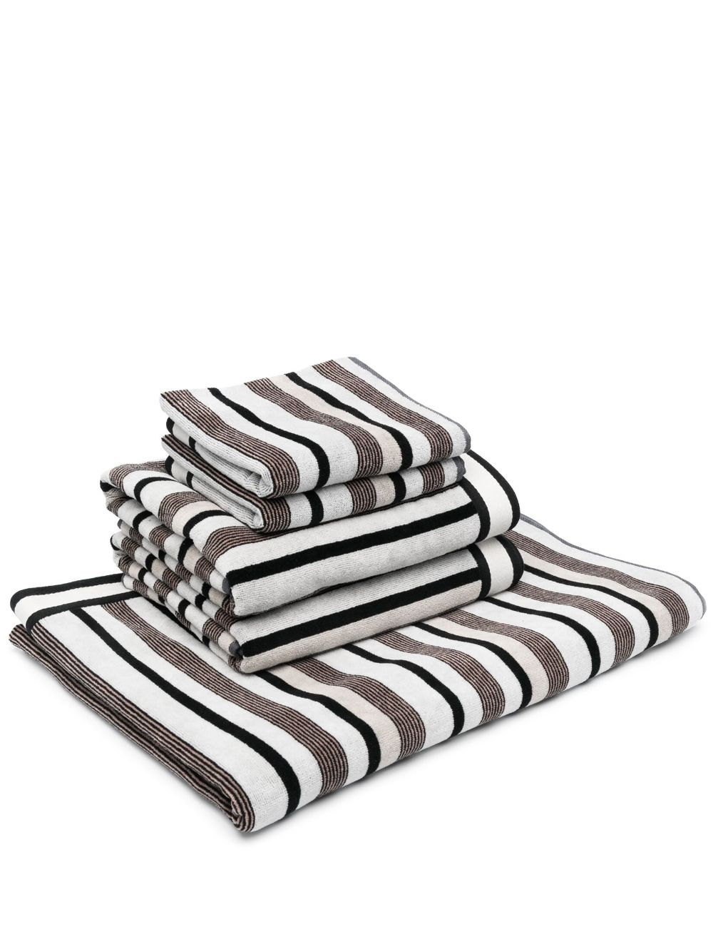 Missoni Home striped cotton towel - Black von Missoni Home