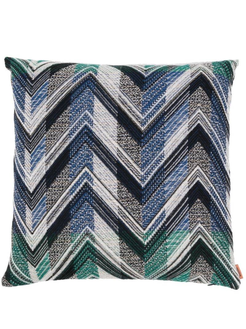 Missoni Home striped logo-patch cushion - Blue von Missoni Home