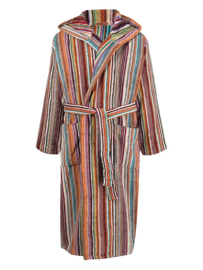 Missoni Home striped tie-fastening bath robe - Orange von Missoni Home