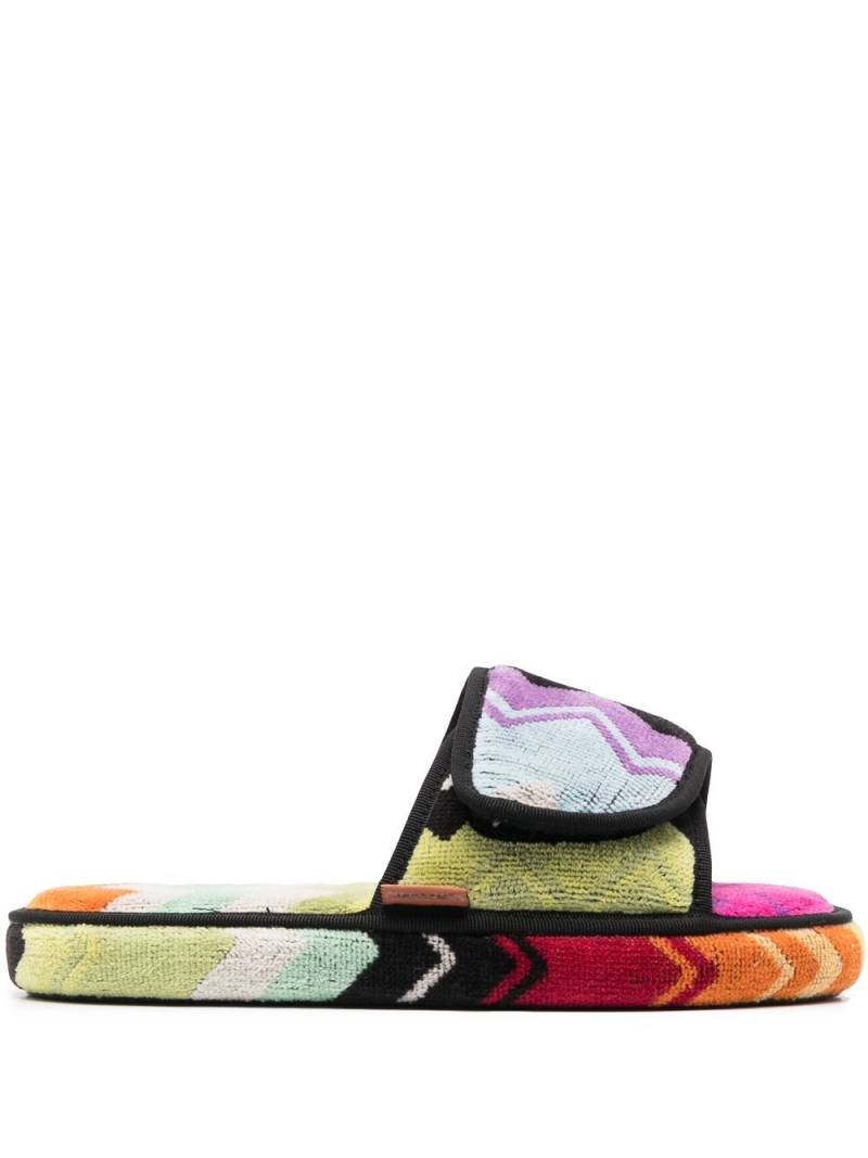 Missoni Home striped touch-strap slippers - Pink von Missoni Home