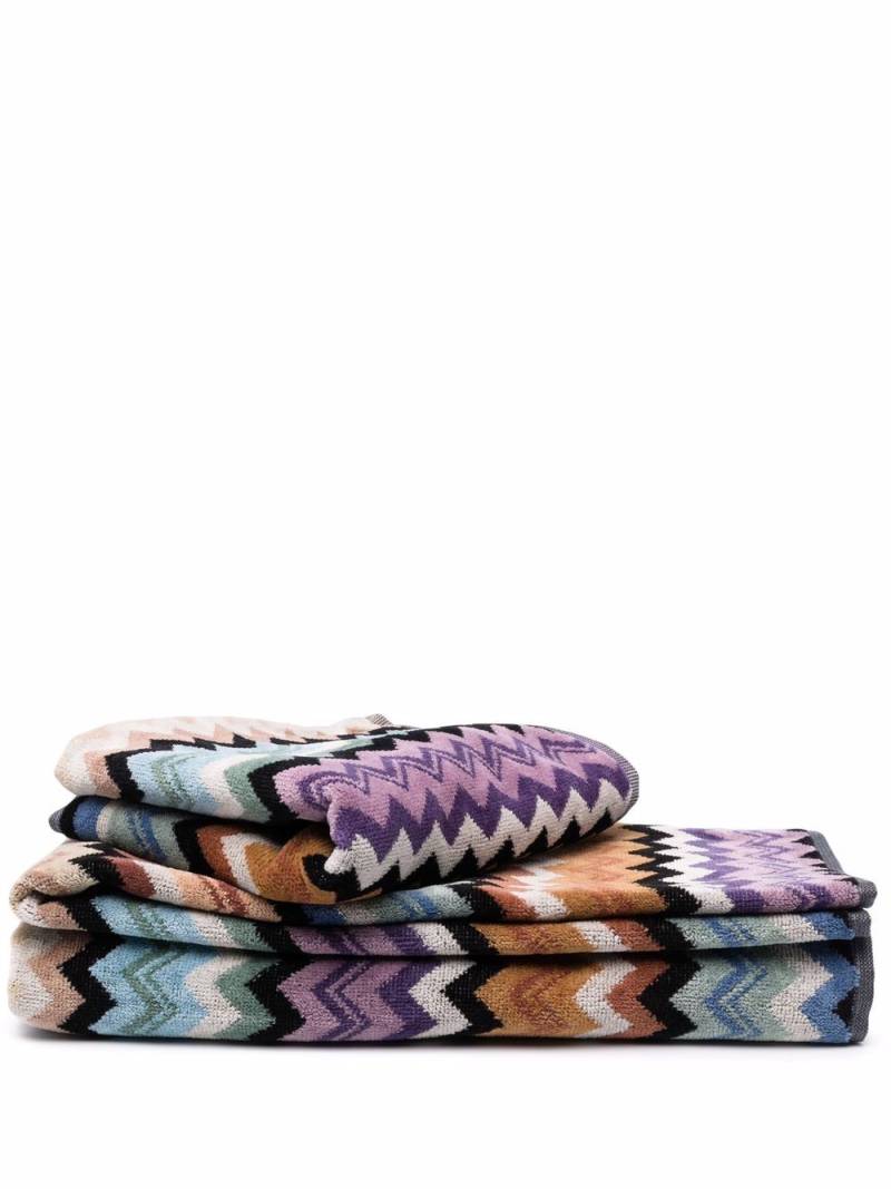 Missoni Home two-piece Giacomo zigzag towels - Brown von Missoni Home