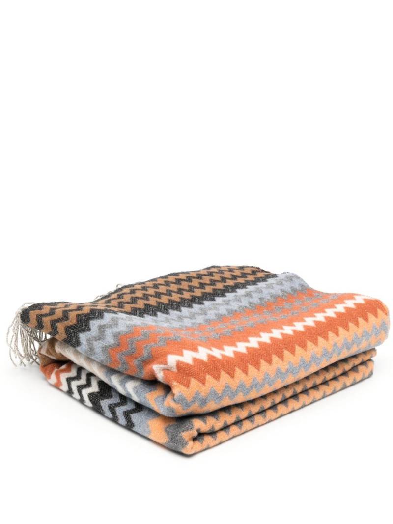 Missoni Home wool-blend zig-zag blanket - Black von Missoni Home