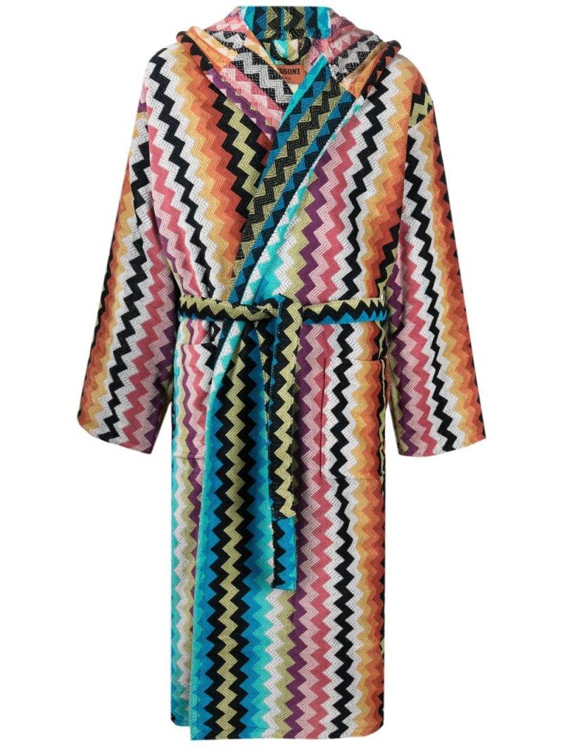 Missoni Home zig-zag print pattern robe - Blue von Missoni Home